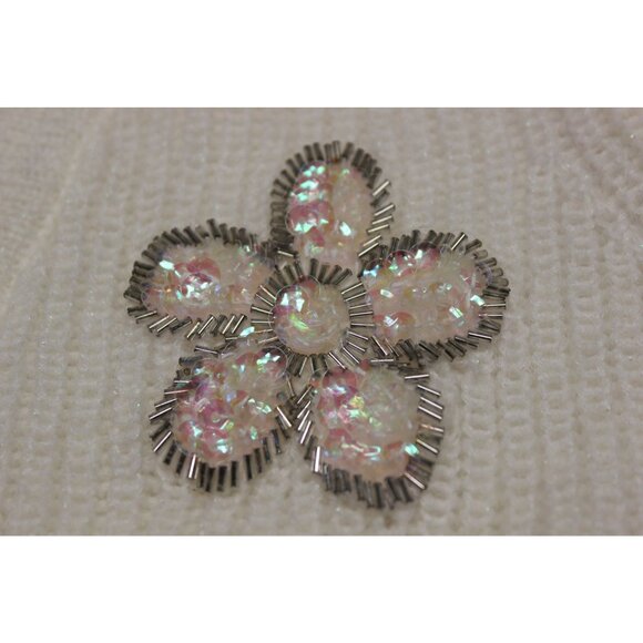 Alessandra Rich women's cropped embellished mohair‎ blend cardigan sweater 36 - Picture 8 of 11